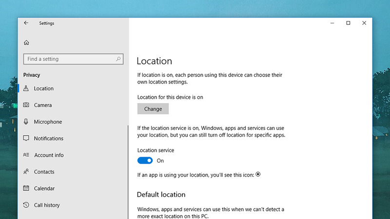 Killing location tracking on Windows. Image: Screenshot